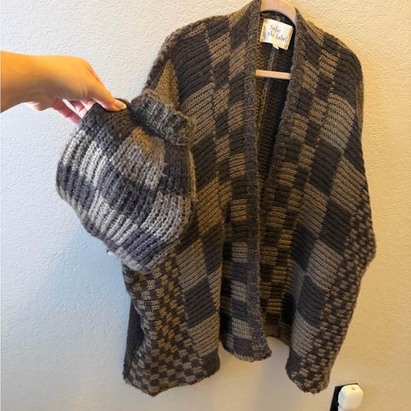 Sofie the Label Chunky Knit Cardigan Patchwork Oversized Cozy Fall Sweater M - Picture 2 of 6
